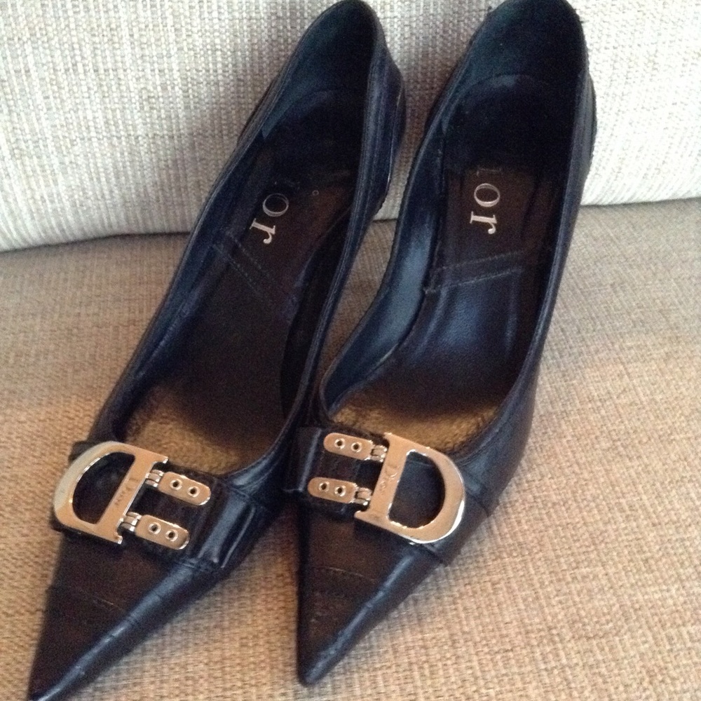 Authentic Dior Shoes with silver D Hardware